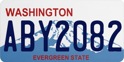 WA license plate ABY2082