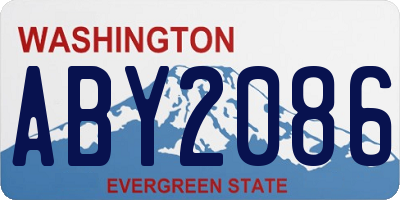 WA license plate ABY2086