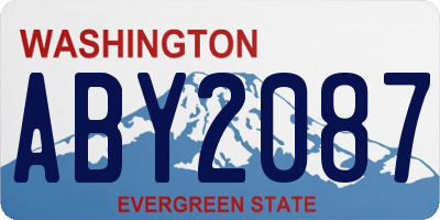 WA license plate ABY2087