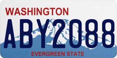 WA license plate ABY2088