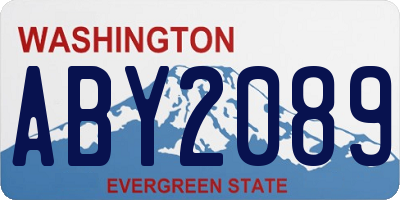 WA license plate ABY2089