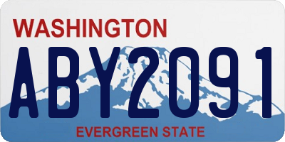 WA license plate ABY2091