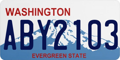 WA license plate ABY2103