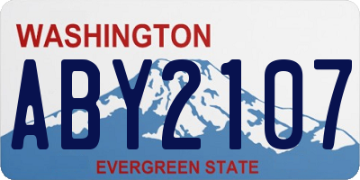 WA license plate ABY2107
