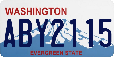 WA license plate ABY2115