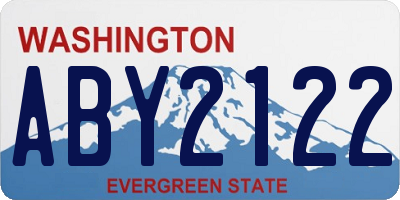 WA license plate ABY2122