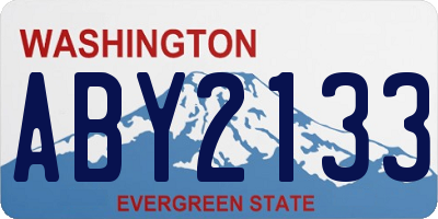 WA license plate ABY2133