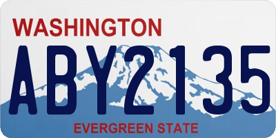 WA license plate ABY2135