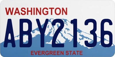 WA license plate ABY2136