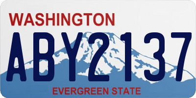 WA license plate ABY2137