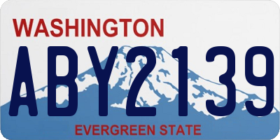 WA license plate ABY2139