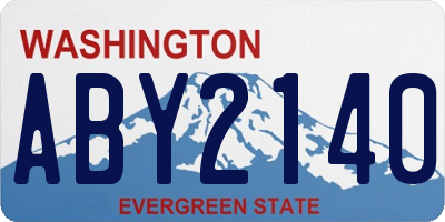WA license plate ABY2140