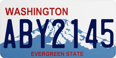 WA license plate ABY2145