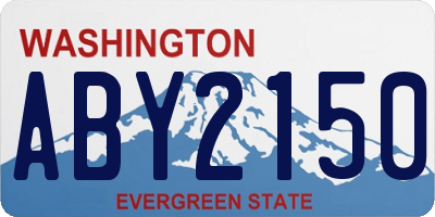 WA license plate ABY2150