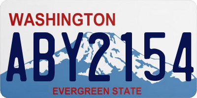 WA license plate ABY2154