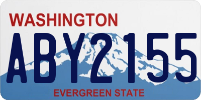 WA license plate ABY2155