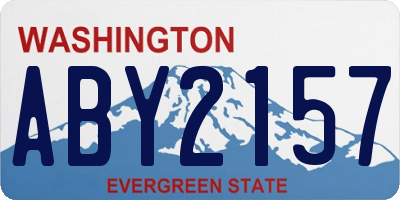 WA license plate ABY2157