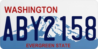 WA license plate ABY2158