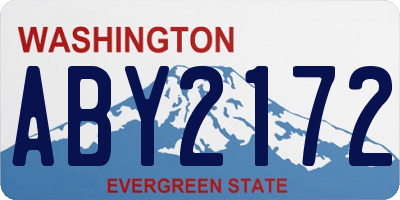 WA license plate ABY2172