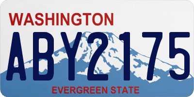WA license plate ABY2175