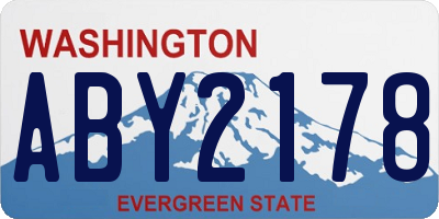 WA license plate ABY2178