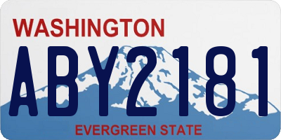 WA license plate ABY2181