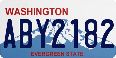 WA license plate ABY2182