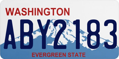 WA license plate ABY2183