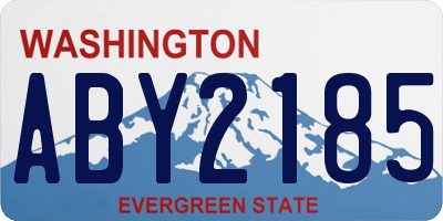 WA license plate ABY2185