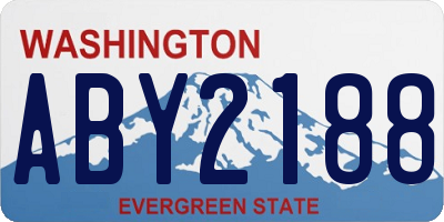 WA license plate ABY2188