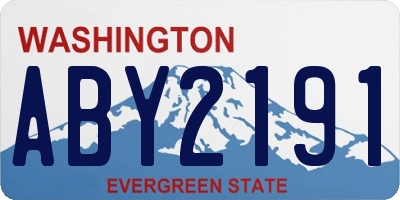 WA license plate ABY2191