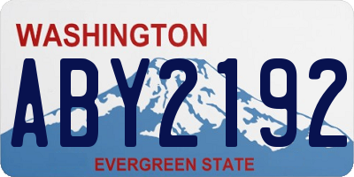 WA license plate ABY2192