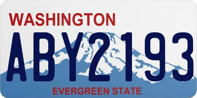 WA license plate ABY2193