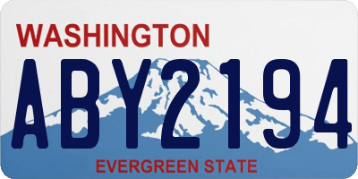 WA license plate ABY2194