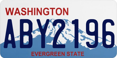 WA license plate ABY2196