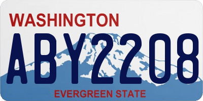 WA license plate ABY2208