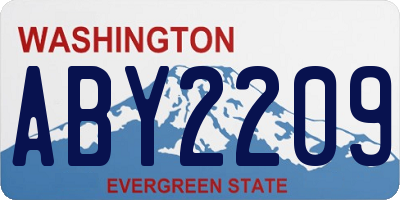 WA license plate ABY2209