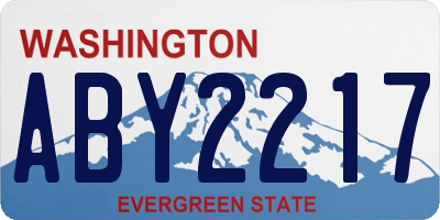WA license plate ABY2217