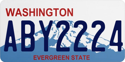 WA license plate ABY2224