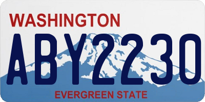 WA license plate ABY2230