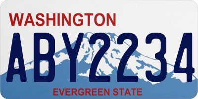 WA license plate ABY2234