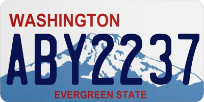 WA license plate ABY2237
