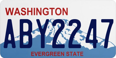 WA license plate ABY2247