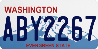 WA license plate ABY2267