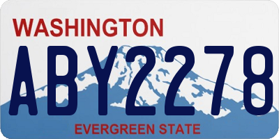 WA license plate ABY2278