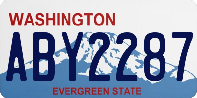 WA license plate ABY2287