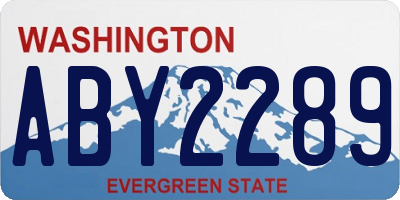 WA license plate ABY2289
