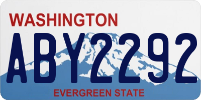 WA license plate ABY2292
