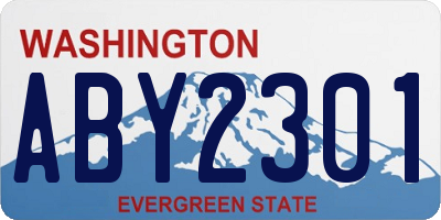 WA license plate ABY2301