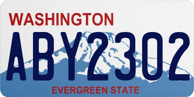 WA license plate ABY2302